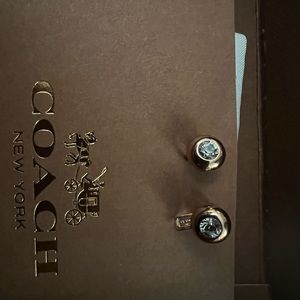 Coach rose good tone stud earrings